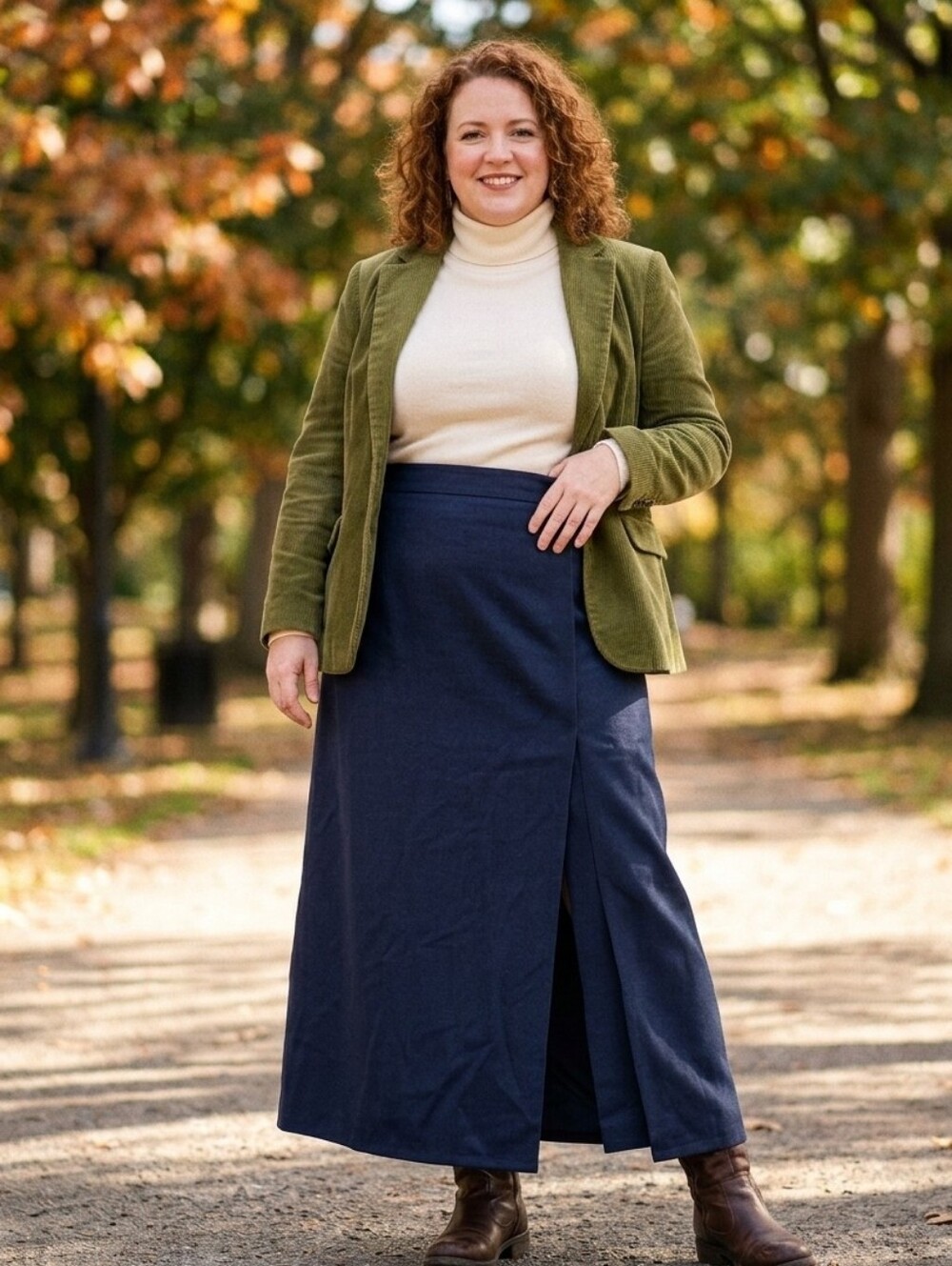 Vintage Wool Maxi Skirt With Button Slit Size 18 Fits 16